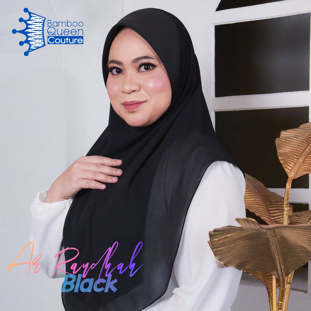 Tudung Sarung_saiz M : Ar Raudhah Series in BLACK