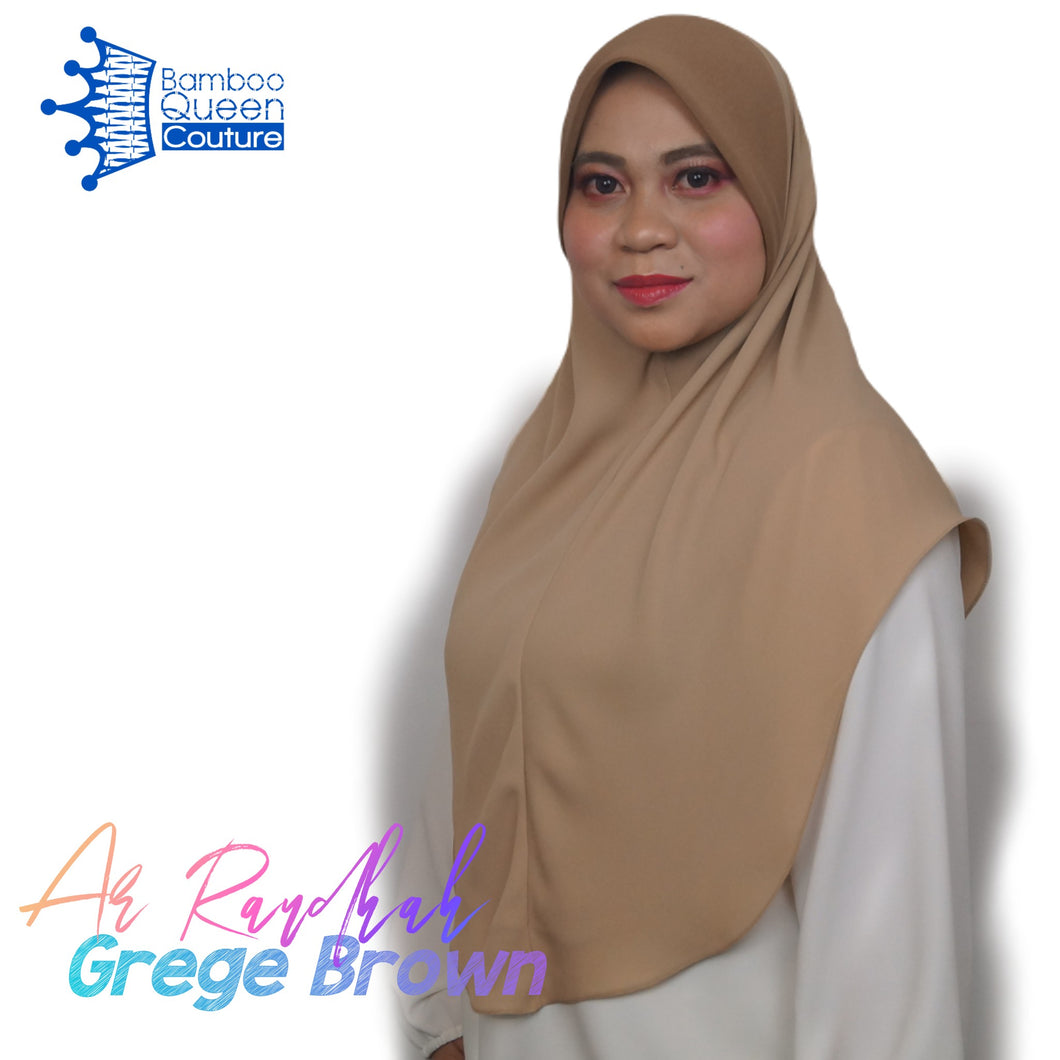 Tudung Sarung_saiz XL : Ar Raudhah Series in GREGE BROWN