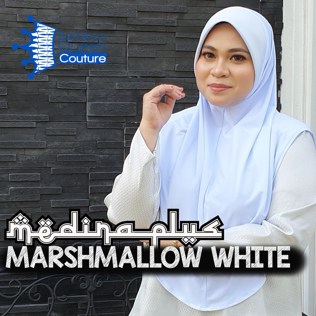 Tudung Sarung_M : Medina Plus in Marshmallow White
